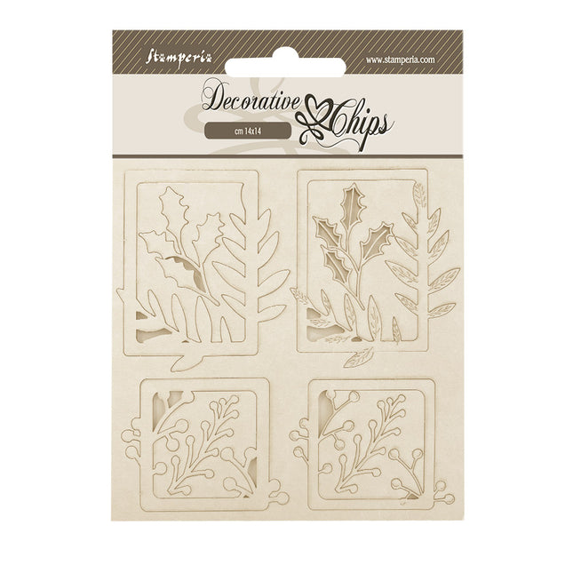 Dekorative Chips cm 14x14 - Bereit für Weihnachten 4 Quadrate