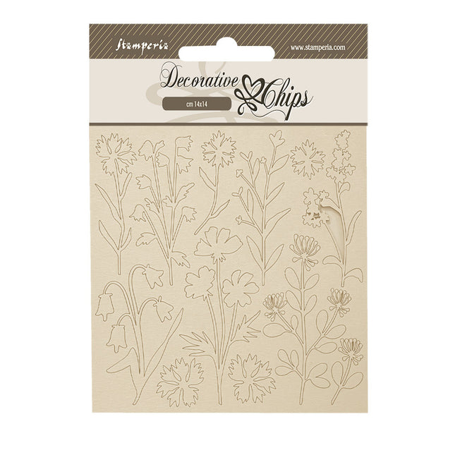 Dekorative Chips 14x14 cm - Wald Blumen