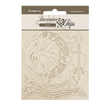Dekorative Chips cm 14x14 - Musik
