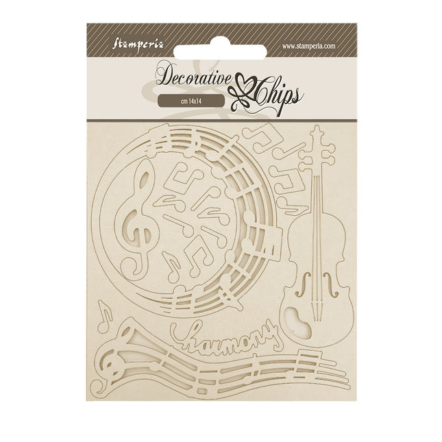 Dekorative Chips cm 14x14 - Musik