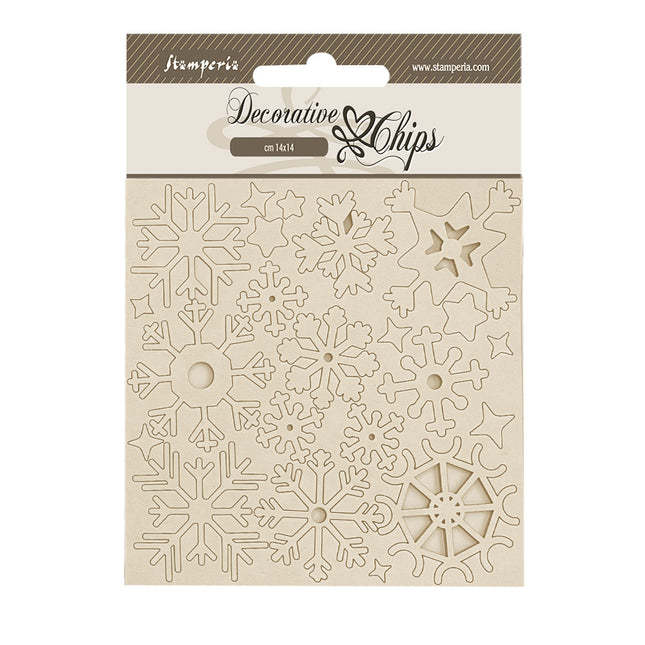 Dekorative Chips cm 14x14 - Create Happiness Tauperlen Schneeflocken