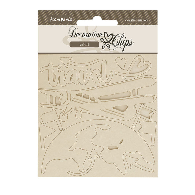 Dekorative Chips cm 14x14 - Art of Travelling Flugzeug