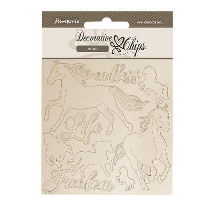 Dekorative Chips cm 14x14 - Silent Sea Pferde
