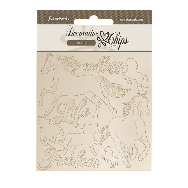 Dekorative Chips cm 14x14 - Silent Sea Pferde