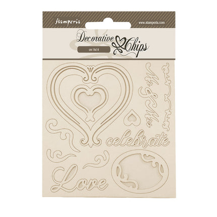 Dekorative Chips 14x14 cm - Zeitlose Herzen