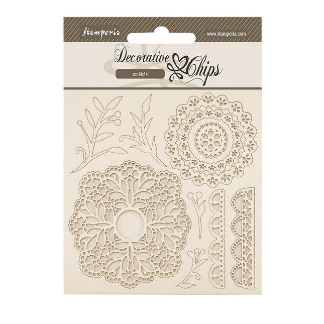 Dekorative Chips 14x14 cm - Zeitlose Spitze