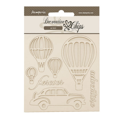 Dekorative Chips 14x14 cm - Zeitlose Heißluftballons