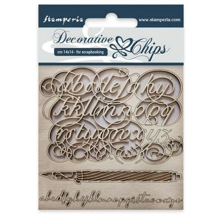 Dekorative Chips cm 14x14 Alphabet