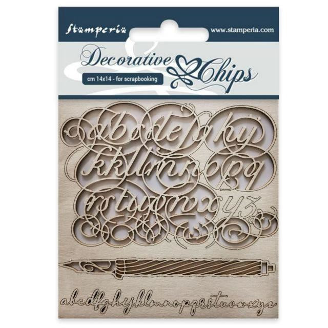 Dekorative Chips cm 14x14 Alphabet