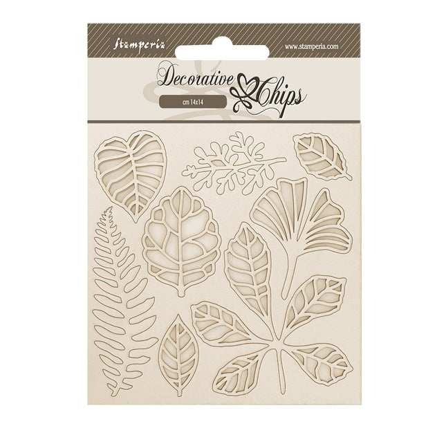 Dekorative Chips 14x14 cm - Herbarium Silvae Blätter