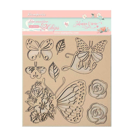Dekorative Chips 14x14 cm - Circle of Love Schmetterling