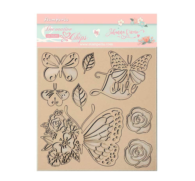 Dekorative Chips 14x14 cm - Circle of Love Schmetterling
