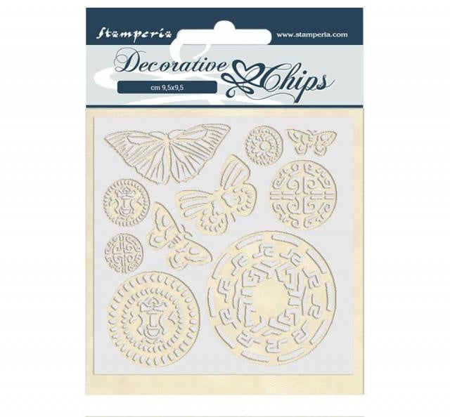 Dekorative Chips 14x14 cm Amazonas Schmetterling Tribal