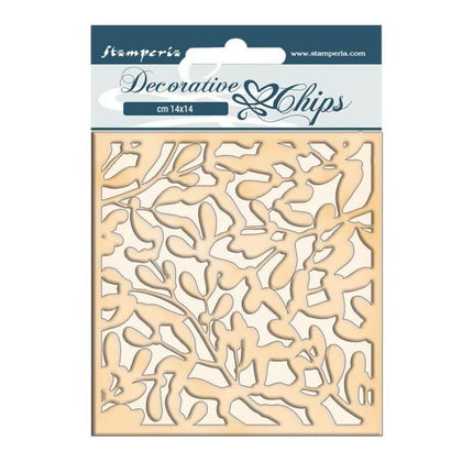 Dekorative Chips cm 14x14 - Wintergeschichten Blätterstruktur