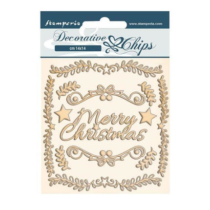 Dekorative Chips 14x14 cm - Pinke Weihnachtsrahmen