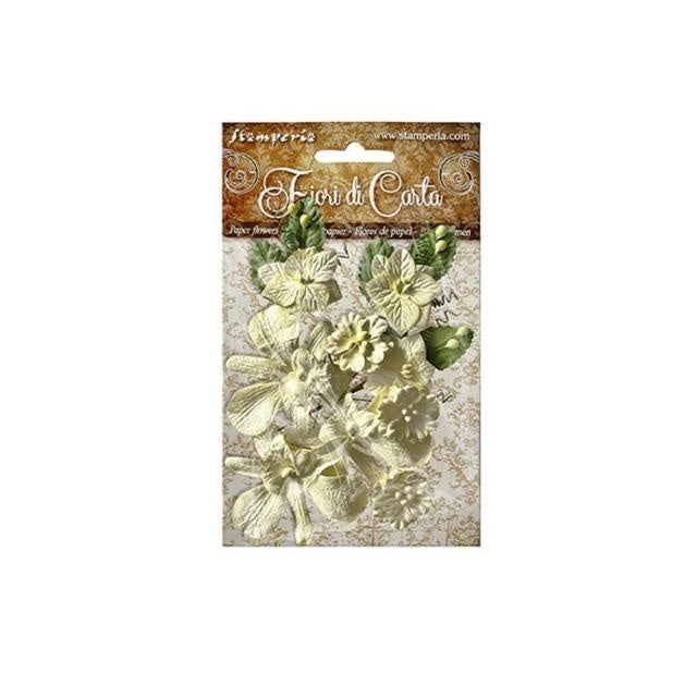 Set Papierblumen Orchideen und Blumen