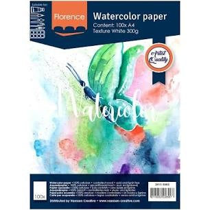 Florence • Aquarellpapier strukturiert A4 300g Weiß 100 Stück