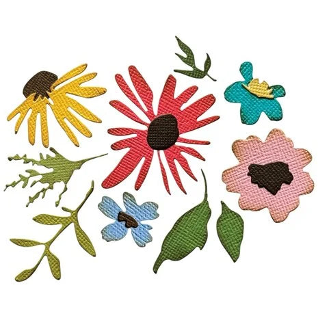 2D Texture Fades mit Thinlits Stanzform von Tim Holtz Vault Side-Order Floristry (1+11 Stück)
