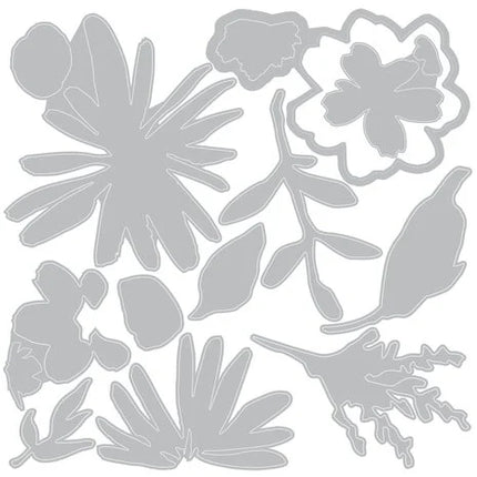 2D Texture Fades mit Thinlits Stanzform von Tim Holtz Vault Side-Order Floristry (1+11 Stück)