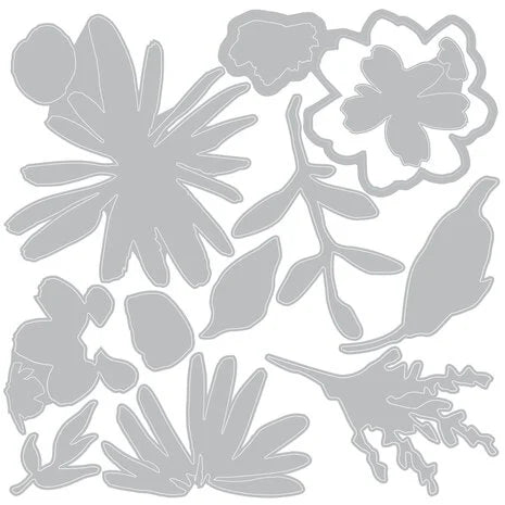 2D Texture Fades mit Thinlits Stanzform von Tim Holtz Vault Side-Order Floristry (1+11 Stück)