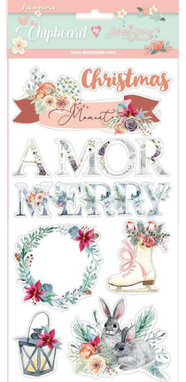 Chipboard 15x30 cm. Amor Frohe Weihnachten