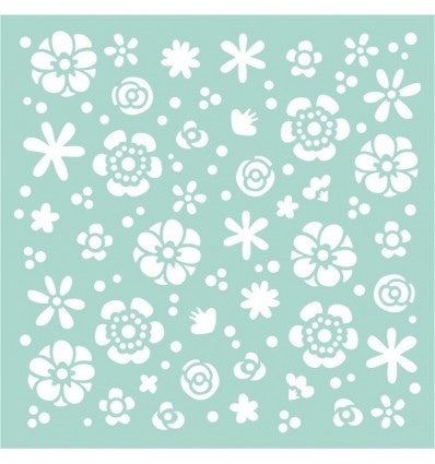Dicke Schablone 18x18 cm Blumen