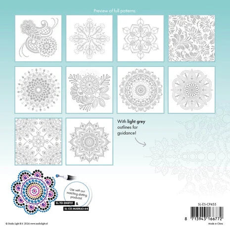 Malblock 8x8 Zoll Punkt-Mandalas & Muster (SL-ES-CP455)