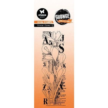 SL Klarsichtstempel Krokusblume Grunge Kollektion Nr.392