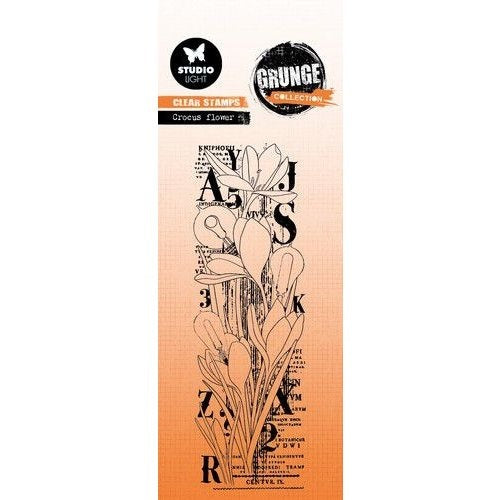 SL Klarsichtstempel Krokusblume Grunge Kollektion Nr.392
