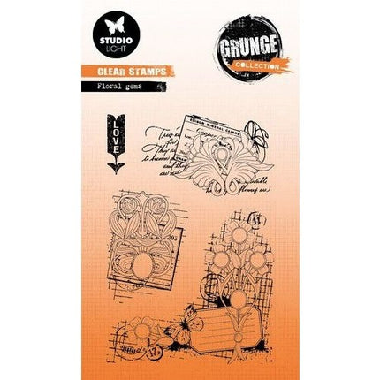SL Klarsichtstempel Blumenjuwelen Grunge Kollektion Nr.400