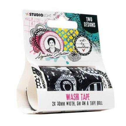 ABM Washi Tape Wellen-schwarz/weiß Signature Collection Nr.08