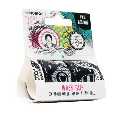 ABM Washi Tape Wellen-schwarz/weiß Signature Collection Nr.08