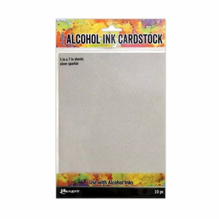 Ranger • Tim Holtz Alcohol Ink Cardstock Silver Sparkle