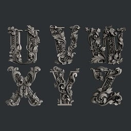 Zuri Form - Monogramm - UVWXYZ