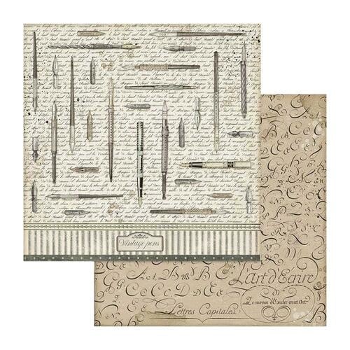 Beidseitiges Scrapbook-Papier Vintage-Federn