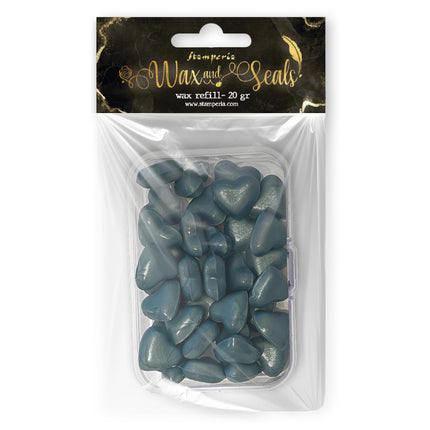 Wachsnachfüllung 20 g Herzform - Perlblau