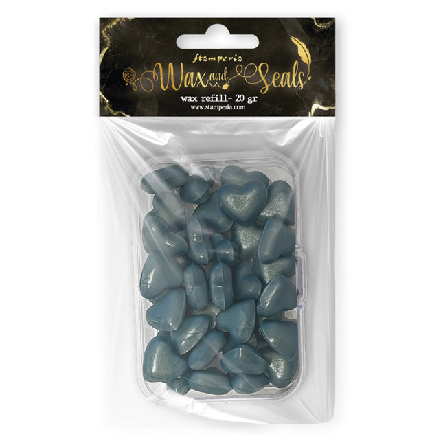 Wachsnachfüllung 20 g Herzform - Perlblau