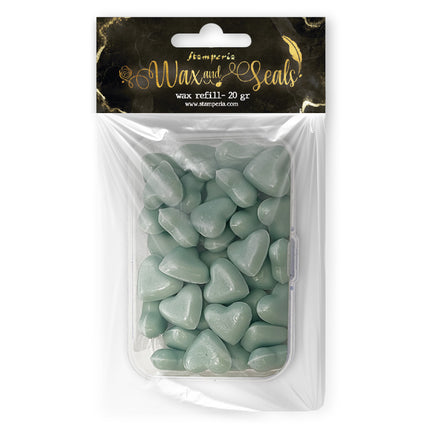 Wachsnachfüllung 20 g Herzform - Pastellblau