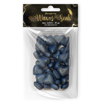 Wachsnachfüllung 20 g Herzform - Perltiefblau