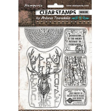 Acrylstempel cm 14x18 - Magic Forest Hirsch