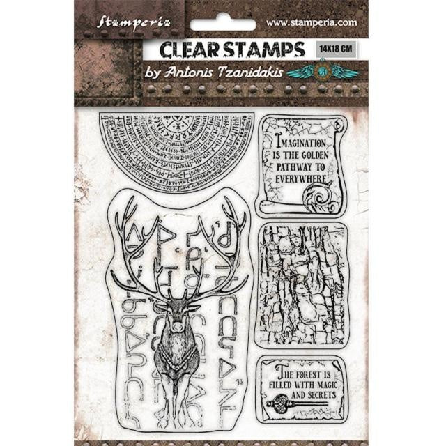 Acrylstempel cm 14x18 - Magic Forest Hirsch