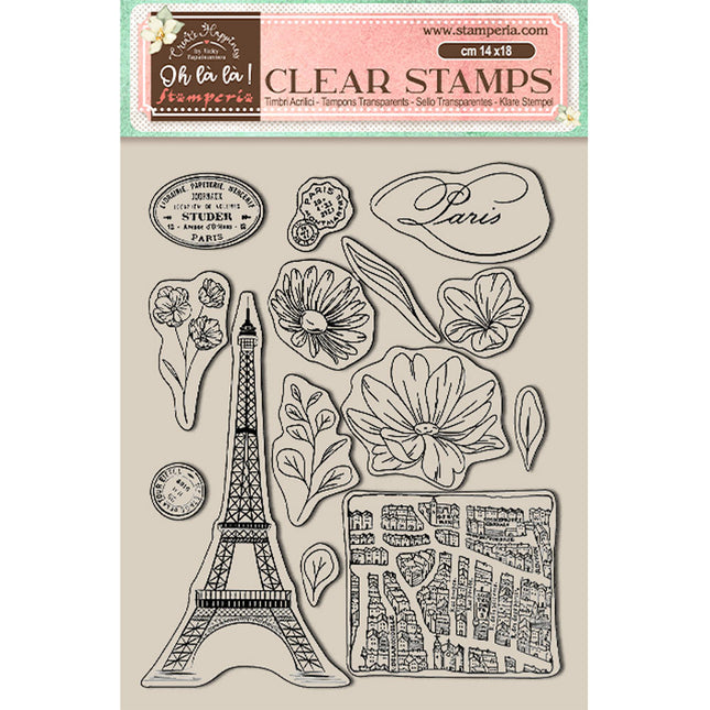 Acrylstempel cm 14x18 - Create Happiness Oh lá lá Tour Eiffel  