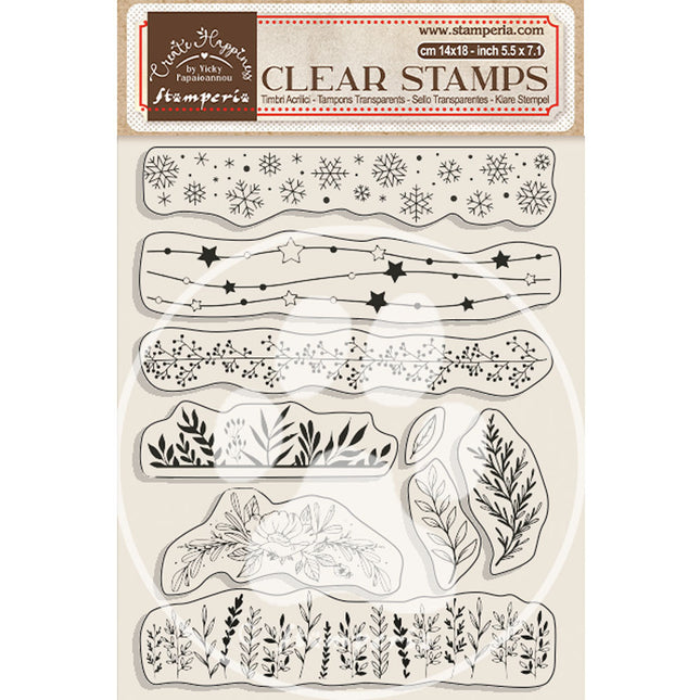 Acrylstempel cm 14x18 - Create Happiness Weihnachtsrahmen mit Blättern