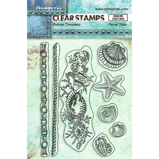 Acrylstempel cm 14x18 - Lieder des Meeres Muscheln