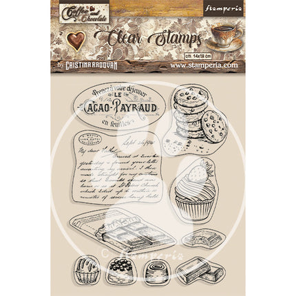 Acrylstempel cm 14x18 - Coffee and Chocolate Schokoladenelemente