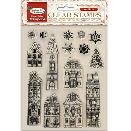 Acrylstempel cm 14x18 - Bereit für gemütliche Weihnachts-Häuser