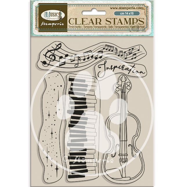Acrylstempel cm 14x18 - Musik Violine