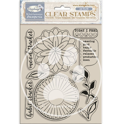 Acrylstempel cm 14x18 - Create Happiness Tauperlen Gewohnheitstracker