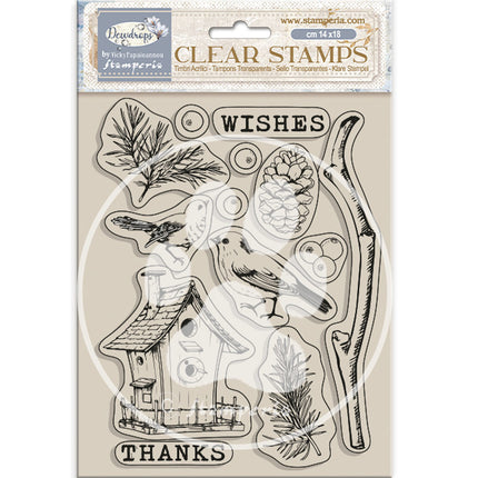 Acrylstempel cm 14x18 - Create Happiness Tauperlen Vogelnest