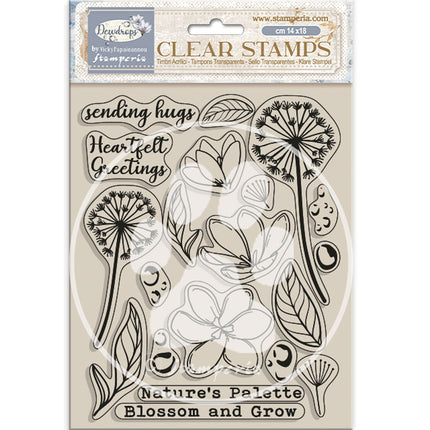 Acrylstempel cm 14x18 - Create Happiness Tauperlen Blüten